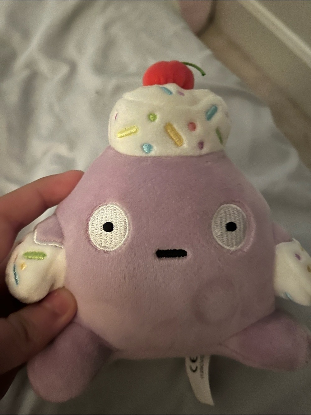 Blob Plush Purple Dessert Monster Toy with Cherry Top Dessert Series